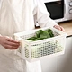Home Drain Fridge Beverage Vegetable Sauce Organizer Plastic Refrigerator Storage Box With Handle